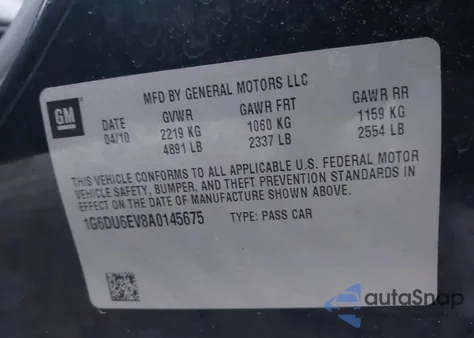 2010 Cadillac Sts Luxury Package from USA, damaged, VIN 1G6DU6EV8A0145675